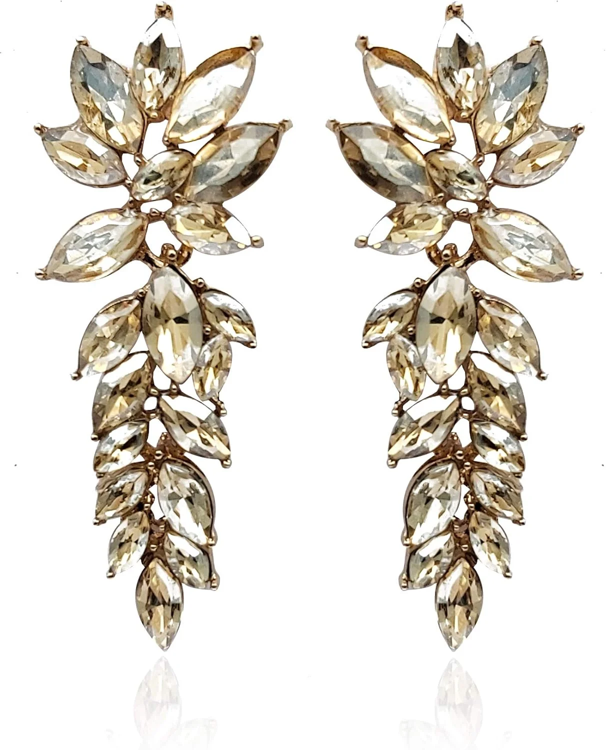 گوشواره زنانه یووبلا جواهرات، گوشواره های کریستالی برای دختران و زنان (شرابی)