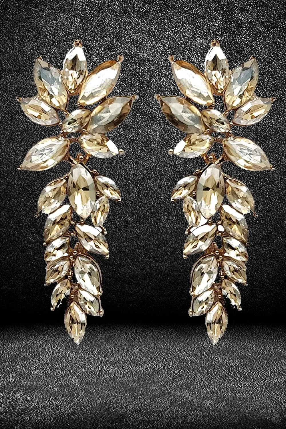 گوشواره زنانه یووبلا جواهرات، گوشواره های کریستالی برای دختران و زنان (شرابی)