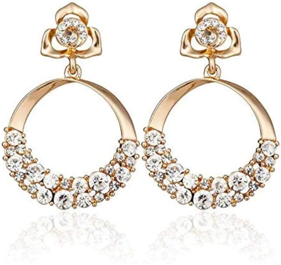 گوشواره های طلایی شیک نگین دار YouBella Jewellery برای زنان