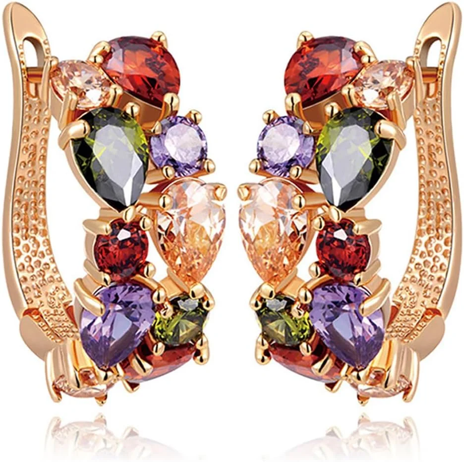 گوشواره های حلقه ای روکش طلای زنانه یوولا، مناسب مهمانی و شیک (چند رنگ) (YBEAR_31126B) گوشواره های حلقه ای روکش طلای زنانه یوولا، مناسب مهمانی و شیک (چند رنگ) (YBEAR_31126B)