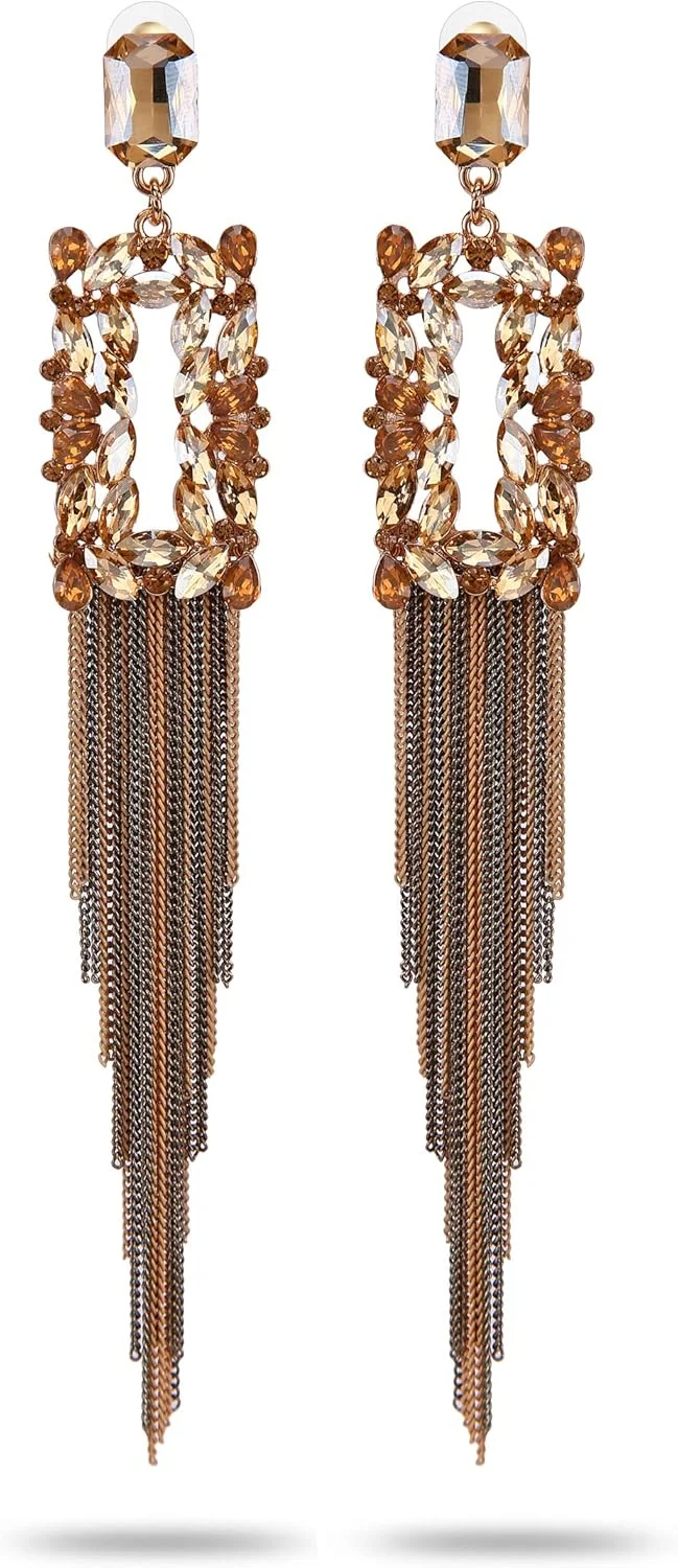 گوشواره زنانه YouBella Jewellery، گوشواره های دست ساز منگوله دار کریستالی برای دختران و زنان