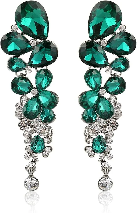 گوشواره های کریستالی YouBella Fashion Jewellery برای دختران و زنان (سبز)