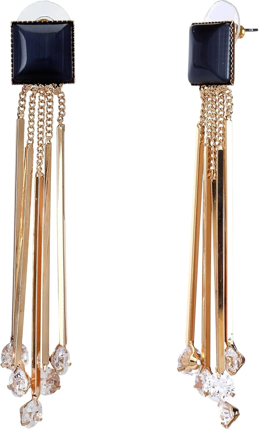 گوشواره زنانه یوولا جواهرات کریستالی روکش طلایی آویز گوشواره دخترانه و زنانه