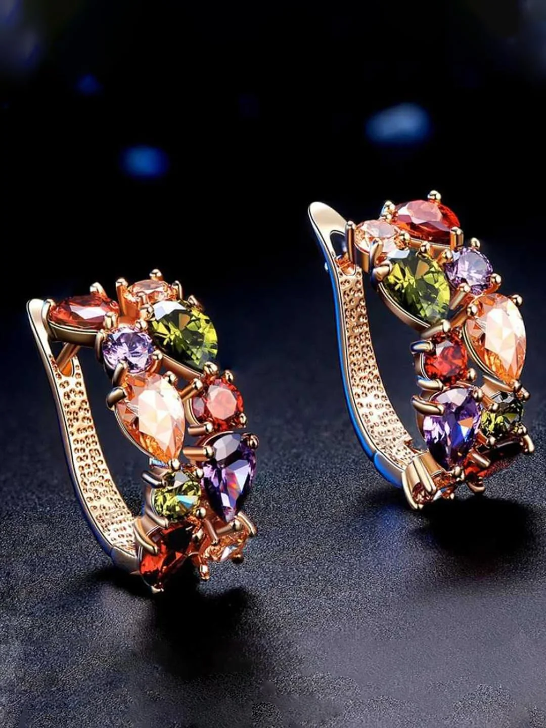 گوشواره های حلقه ای روکش طلای زنانه یوولا، مناسب مهمانی و شیک (چند رنگ) (YBEAR_31126B) گوشواره های حلقه ای روکش طلای زنانه یوولا، مناسب مهمانی و شیک (چند رنگ) (YBEAR_31126B)