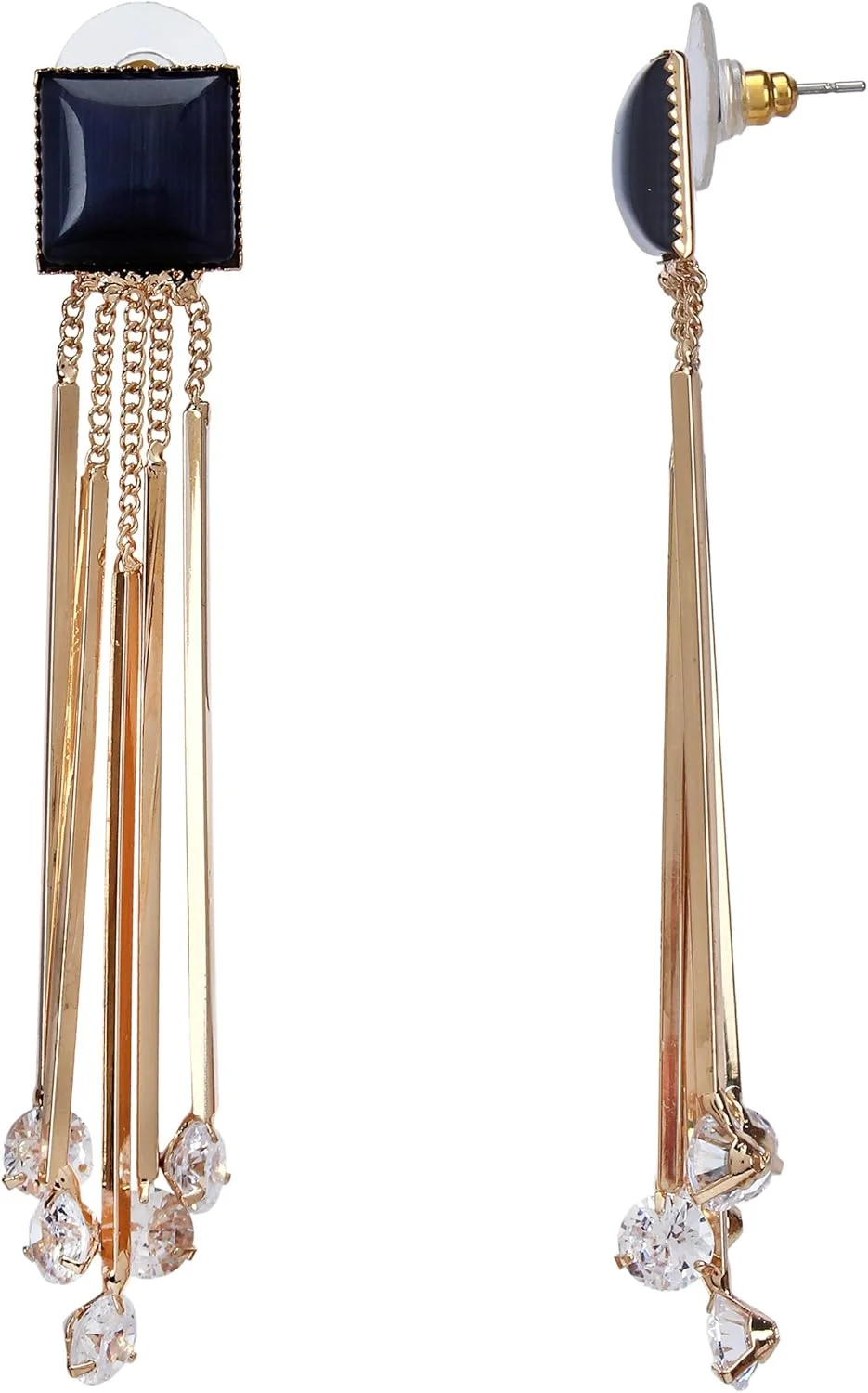 گوشواره زنانه یوولا جواهرات کریستالی روکش طلایی آویز گوشواره دخترانه و زنانه