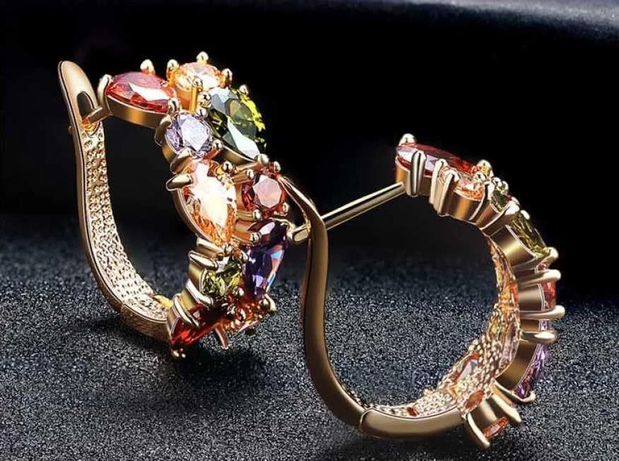 گوشواره های حلقه ای روکش طلای زنانه یوولا، مناسب مهمانی و شیک (چند رنگ) (YBEAR_31126B) گوشواره های حلقه ای روکش طلای زنانه یوولا، مناسب مهمانی و شیک (چند رنگ) (YBEAR_31126B)