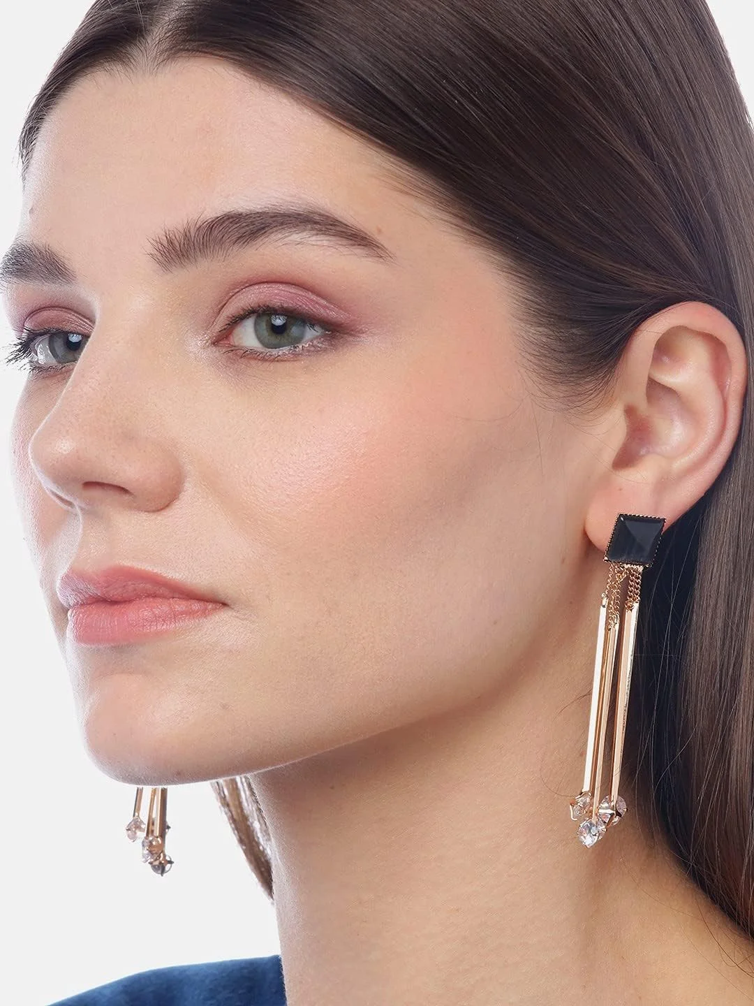 گوشواره زنانه یوولا جواهرات کریستالی روکش طلایی آویز گوشواره دخترانه و زنانه