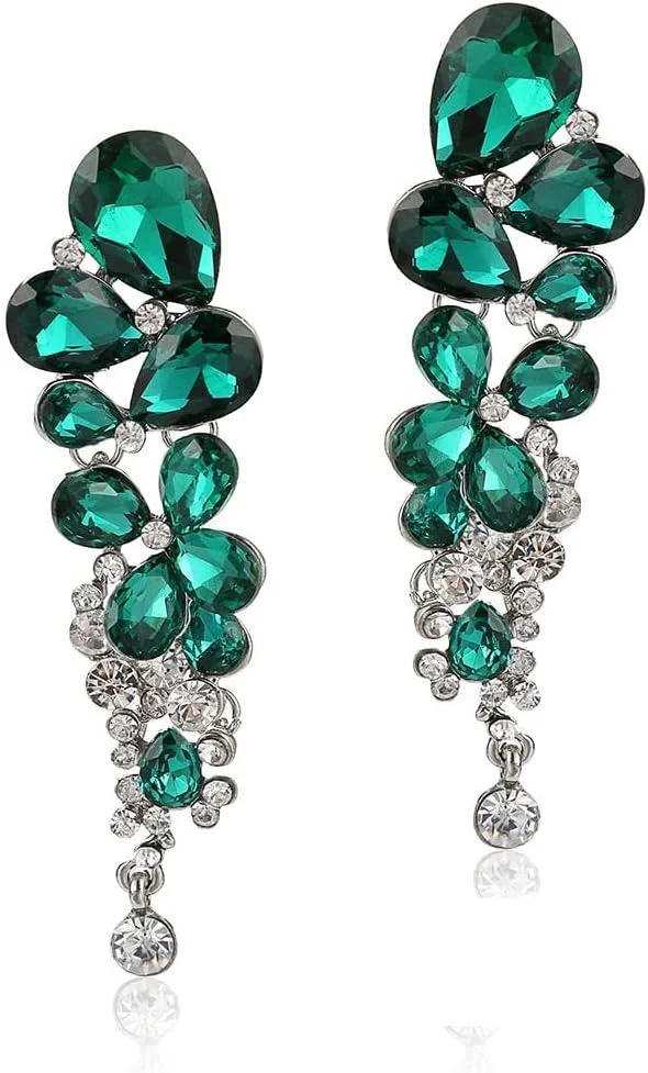 گوشواره های کریستالی YouBella Fashion Jewellery برای دختران و زنان (سبز)