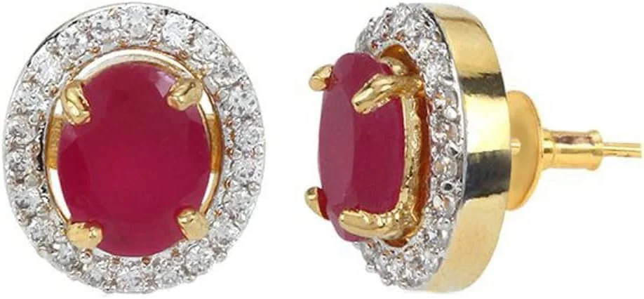 یوتبلا گوشواره های میخی طلایی زنانه مناسب مهمانی (چند رنگ) (بیضی 6 در 1)