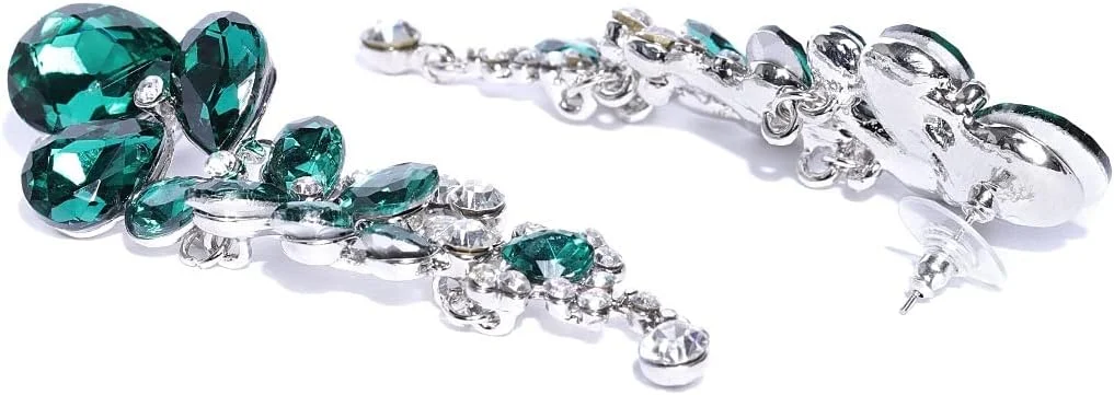 گوشواره های کریستالی YouBella Fashion Jewellery برای دختران و زنان (سبز)