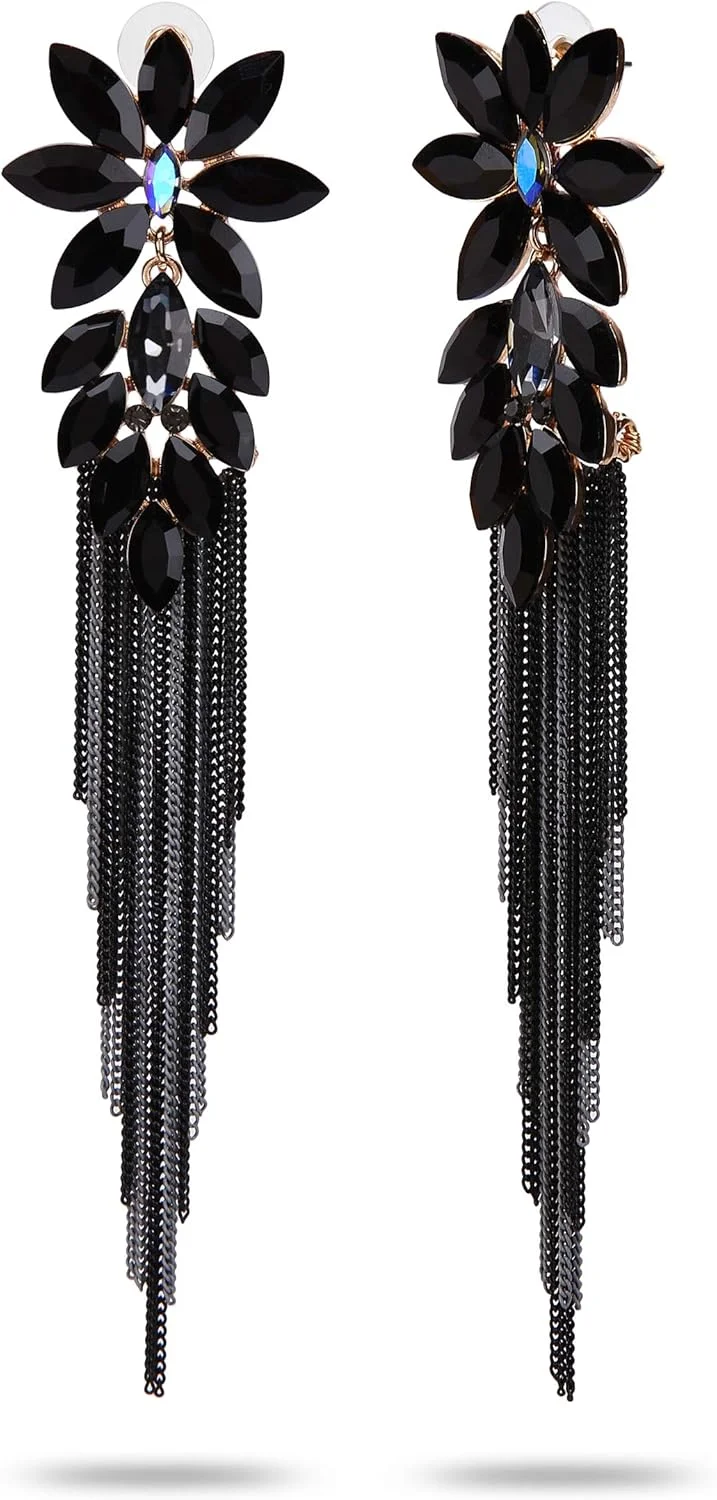 گوشواره زنانه YouBella Jewellery، گوشواره های دست ساز منگوله دار کریستالی برای دختران و زنان