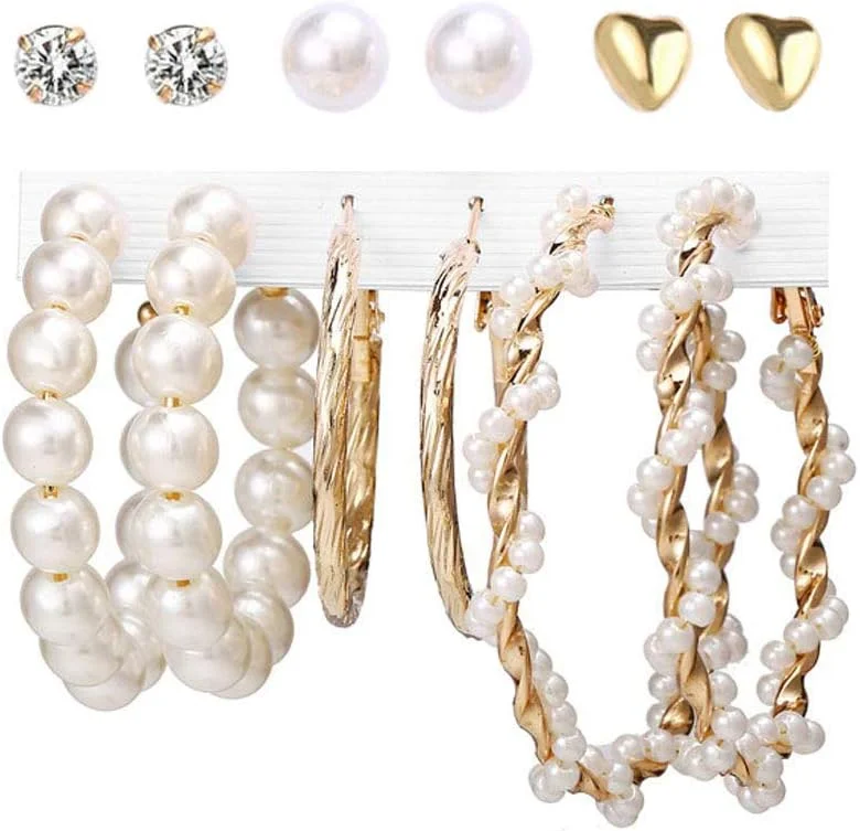 گوشواره های روکش طلای دخترانه/زنانه YouBella مدل های مختلف (استایل 3) - چند رنگ