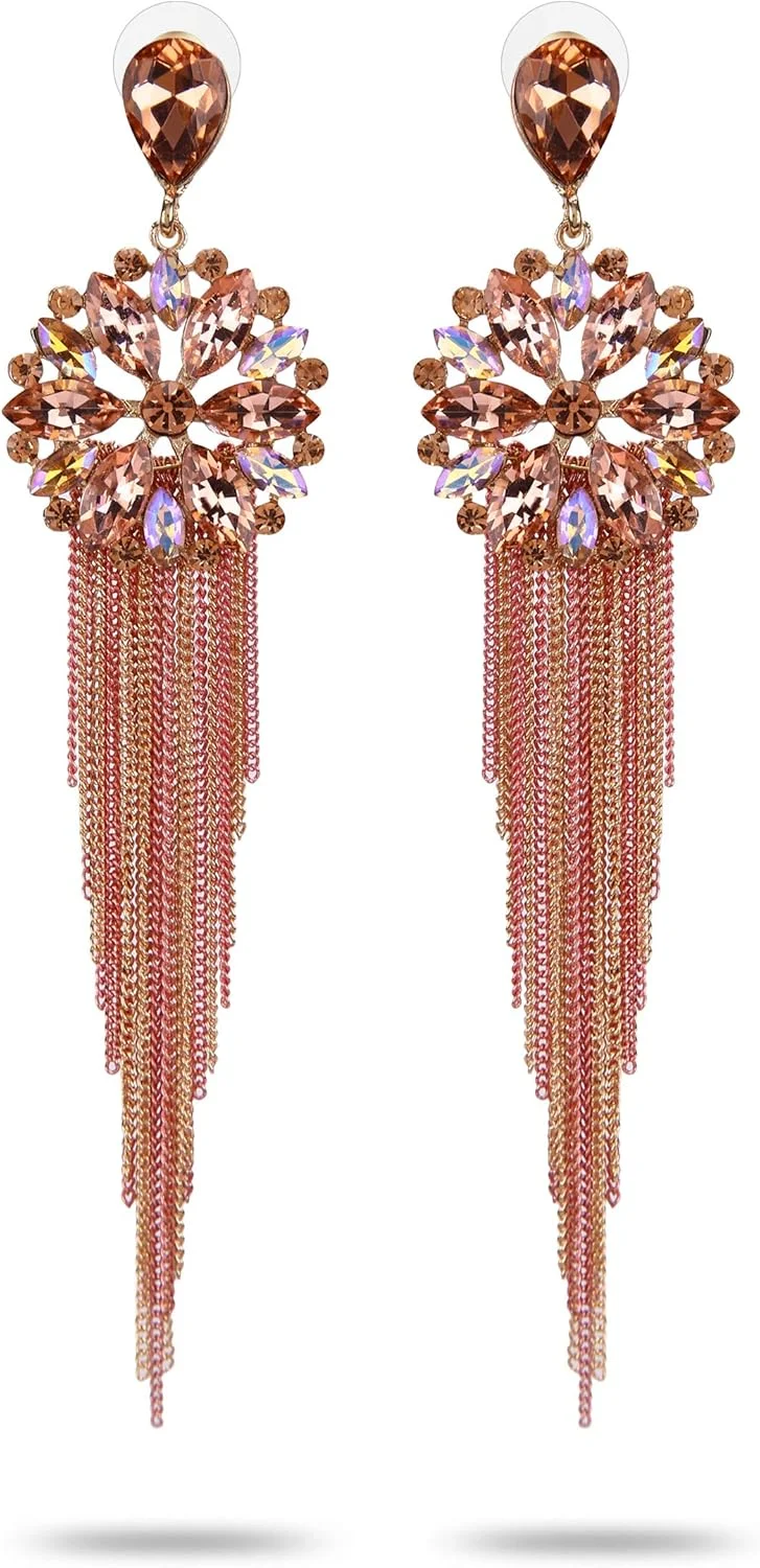 گوشواره زنانه YouBella Jewellery مدل کریستال منگوله ای دست ساز برای دختران و زنان