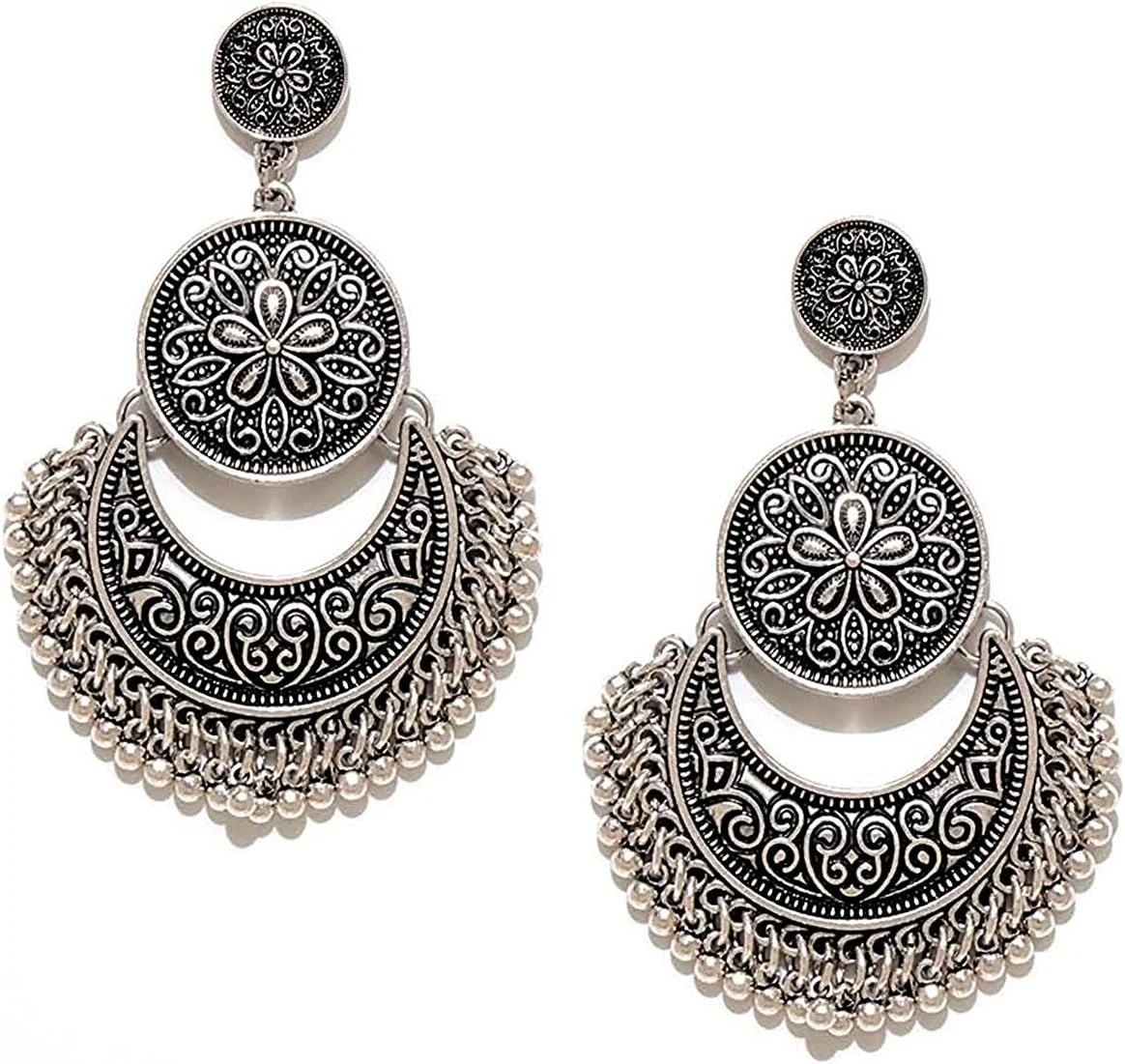 گوشواره های شیک و ویژه تابستانی YouBella Jewellery، طرح قبیله ای افغانی، مناسب مهمانی و استفاده روزمره برای دختران و زنان