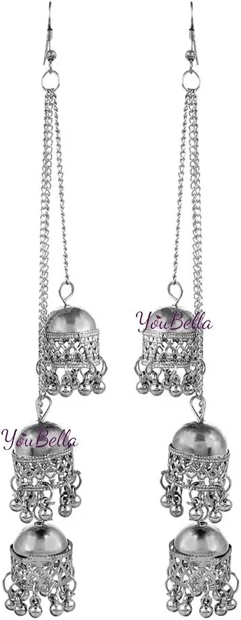 یوبلا، ست گوشواره های روکش طلایی شیک، شامل دو جفت گوشواره افغانی جومکا، مناسب مهمانی و مجالس، برای دختران و بانوان یوبلا، ست گوشواره های روکش طلایی شیک، شامل دو جفت گوشواره افغانی جومکا، مناسب مهمانی و مجالس، برای دختران و بانوان