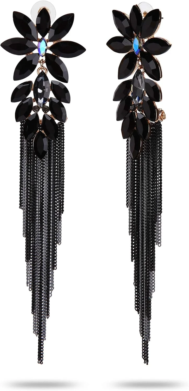 گوشواره زنانه YouBella Jewellery، گوشواره های دست ساز منگوله دار کریستالی برای دختران و زنان گوشواره زنانه YouBella Jewellery، گوشواره های دست ساز منگوله دار کریستالی برای دختران و زنان