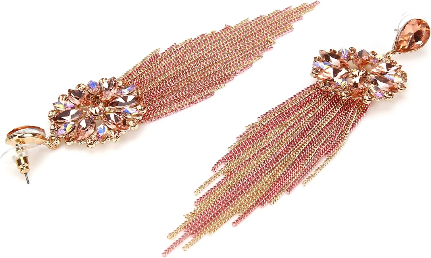 گوشواره زنانه YouBella Jewellery مدل کریستال منگوله ای دست ساز برای دختران و زنان گوشواره زنانه YouBella Jewellery مدل کریستال منگوله ای دست ساز برای دختران و زنان