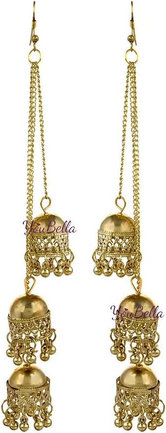 یوبلا، ست گوشواره های روکش طلایی شیک، شامل دو جفت گوشواره افغانی جومکا، مناسب مهمانی و مجالس، برای دختران و بانوان یوبلا، ست گوشواره های روکش طلایی شیک، شامل دو جفت گوشواره افغانی جومکا، مناسب مهمانی و مجالس، برای دختران و بانوان