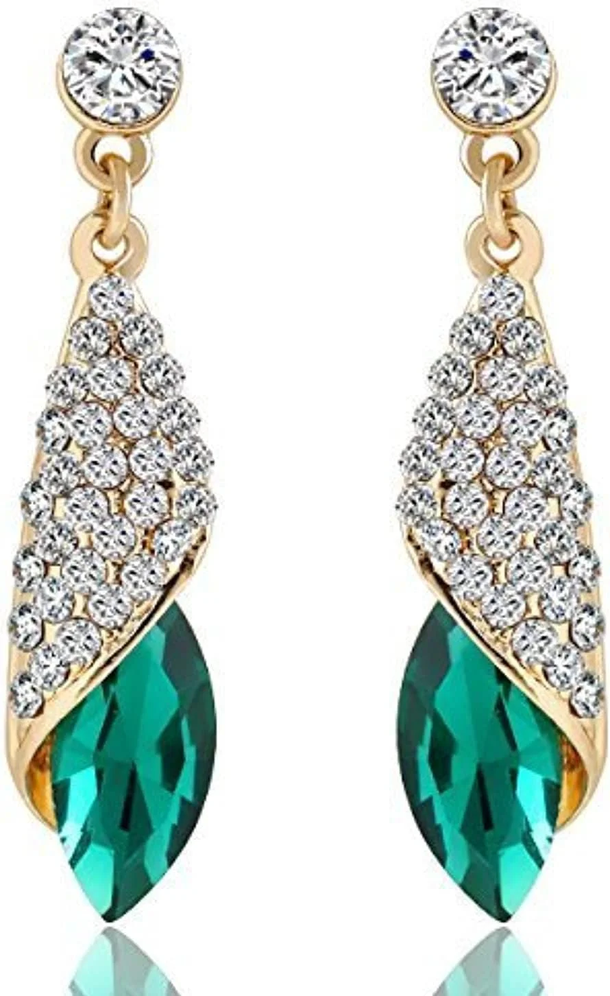 گوشواره های آویز کریستالی روکش طلایی YouBella Jewellery برای زنان و دختران گوشواره های آویز کریستالی روکش طلایی YouBella Jewellery برای زنان و دختران