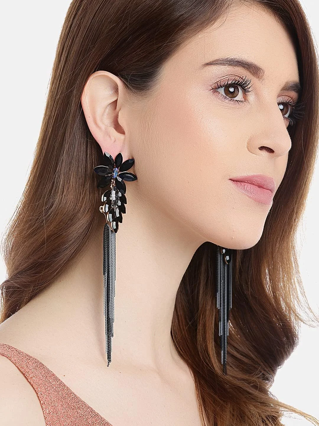 گوشواره زنانه YouBella Jewellery، گوشواره های دست ساز منگوله دار کریستالی برای دختران و زنان گوشواره زنانه YouBella Jewellery، گوشواره های دست ساز منگوله دار کریستالی برای دختران و زنان