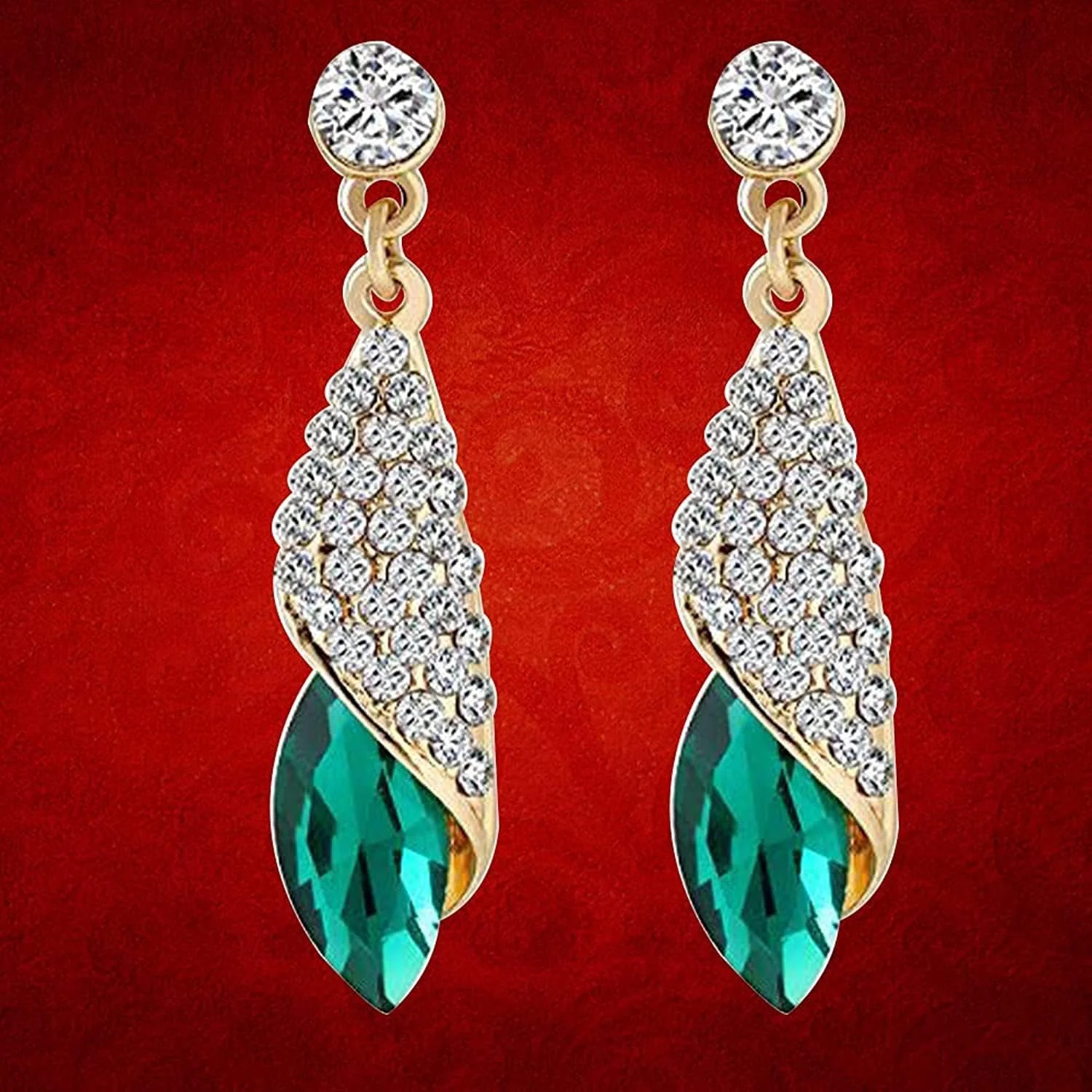 گوشواره های آویز کریستالی روکش طلایی YouBella Jewellery برای زنان و دختران گوشواره های آویز کریستالی روکش طلایی YouBella Jewellery برای زنان و دختران