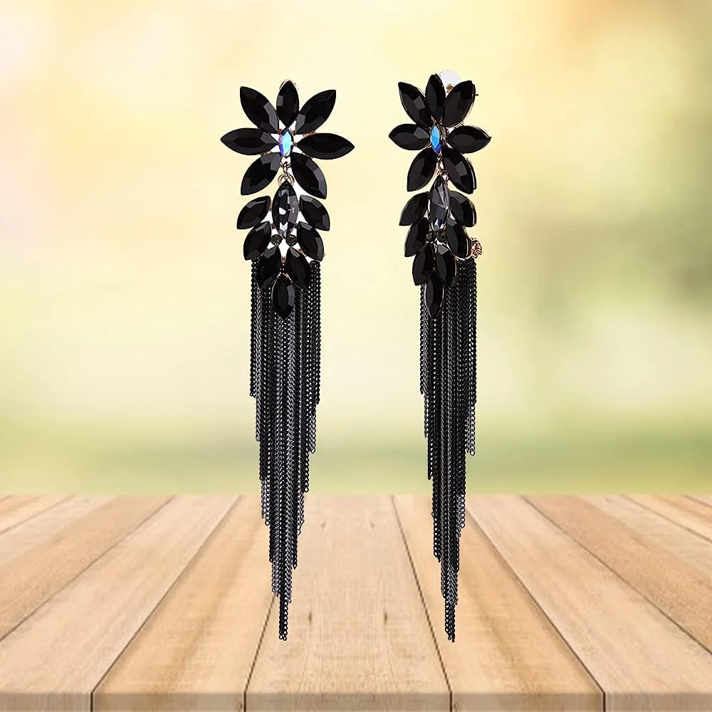 گوشواره زنانه YouBella Jewellery، گوشواره های دست ساز منگوله دار کریستالی برای دختران و زنان گوشواره زنانه YouBella Jewellery، گوشواره های دست ساز منگوله دار کریستالی برای دختران و زنان