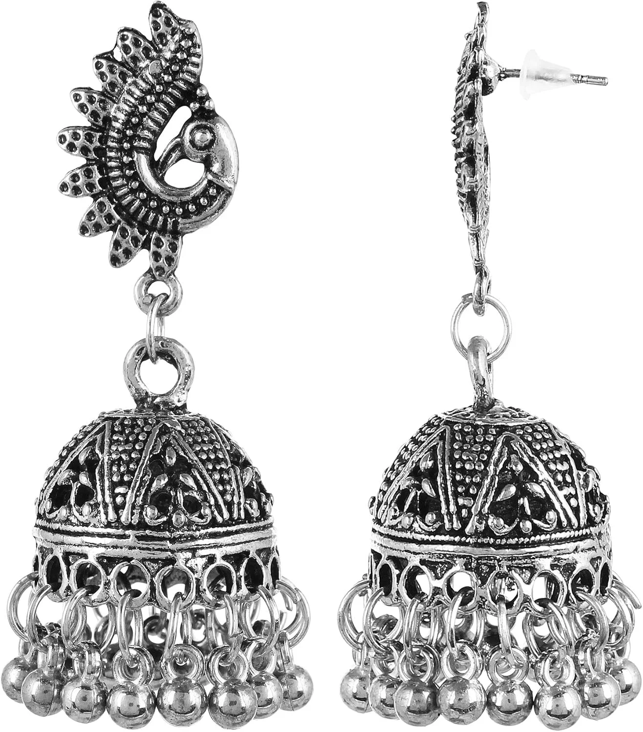 گوشواره های Jhumki نقره ای اکسید شده YouBella، مناسب مهمانی و مجالس برای زنان (نقره ای) (YBEAR_32205) گوشواره های Jhumki نقره ای اکسید شده YouBella، مناسب مهمانی و مجالس برای زنان (نقره ای) (YBEAR_32205)