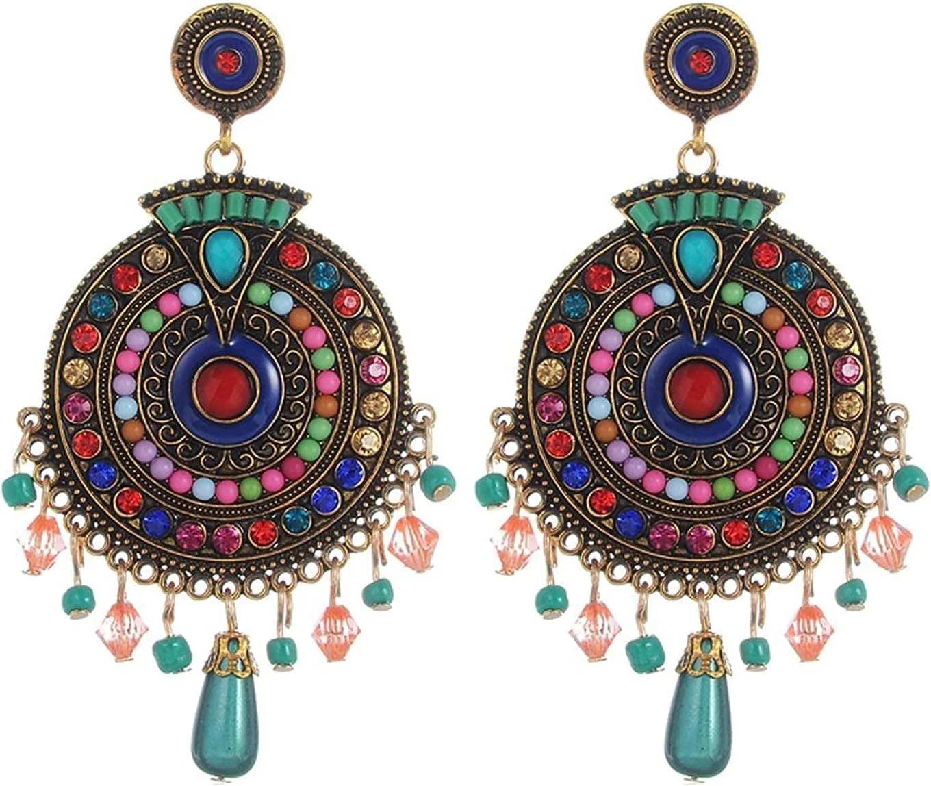 گوشواره های چند رنگ بوهمی Youbella Jewellery برای دختران و زنان