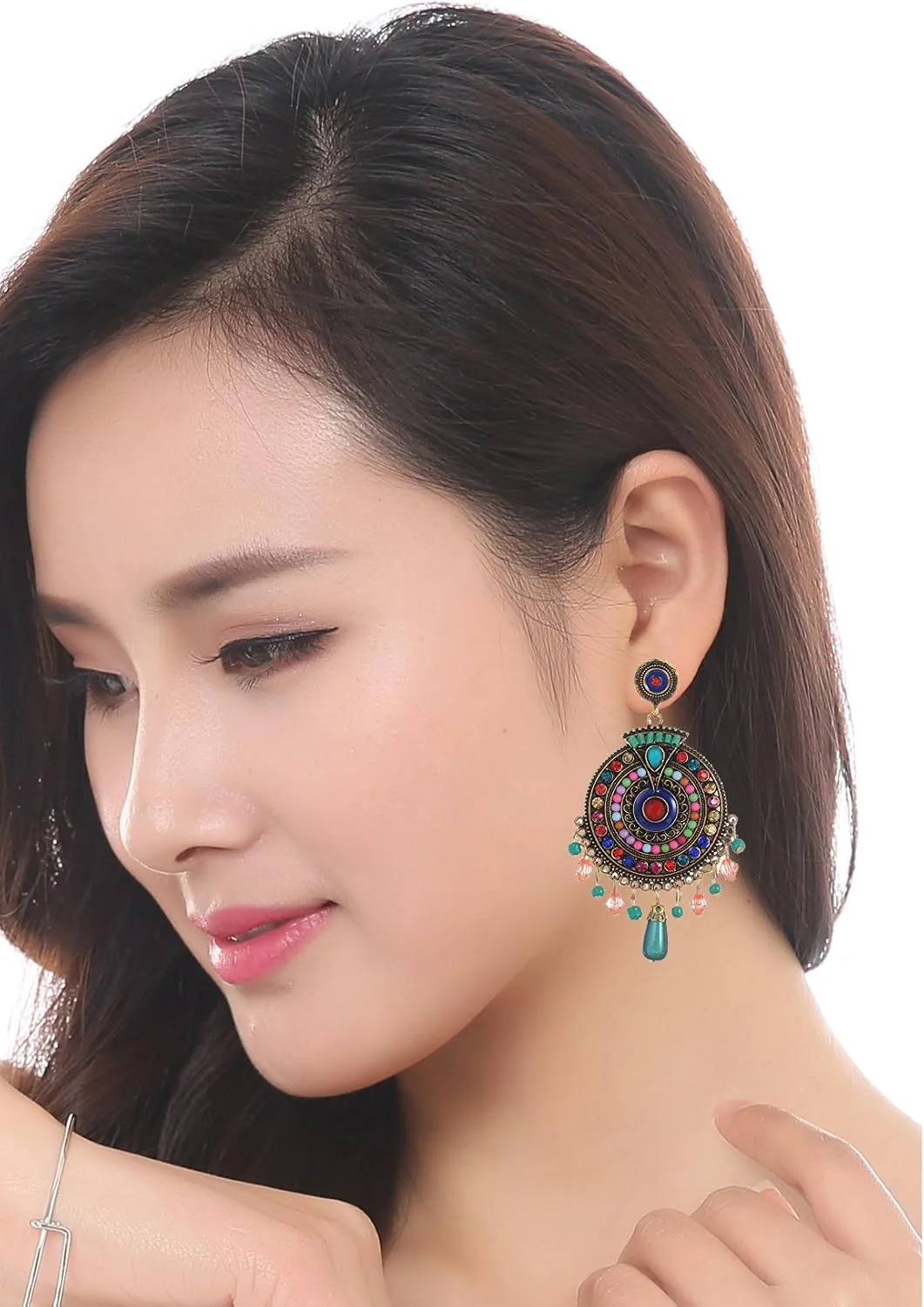 گوشواره های چند رنگ بوهمی Youbella Jewellery برای دختران و زنان گوشواره های چند رنگ بوهمی Youbella Jewellery برای دختران و زنان