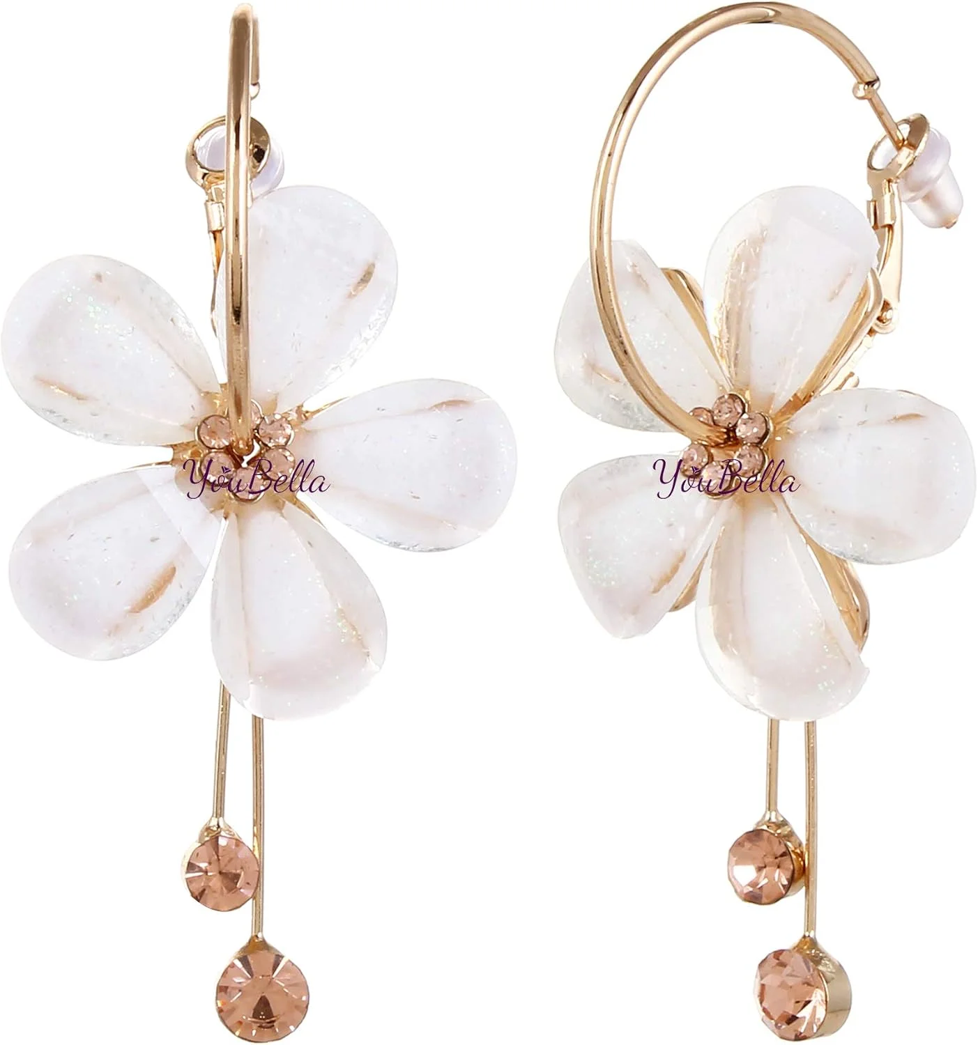 گوشواره آویز زنانه با روکش طلای Youbella (سفید مایل به کرم) (Ybear_31191) گوشواره آویز زنانه با روکش طلای Youbella (سفید مایل به کرم) (Ybear_31191)