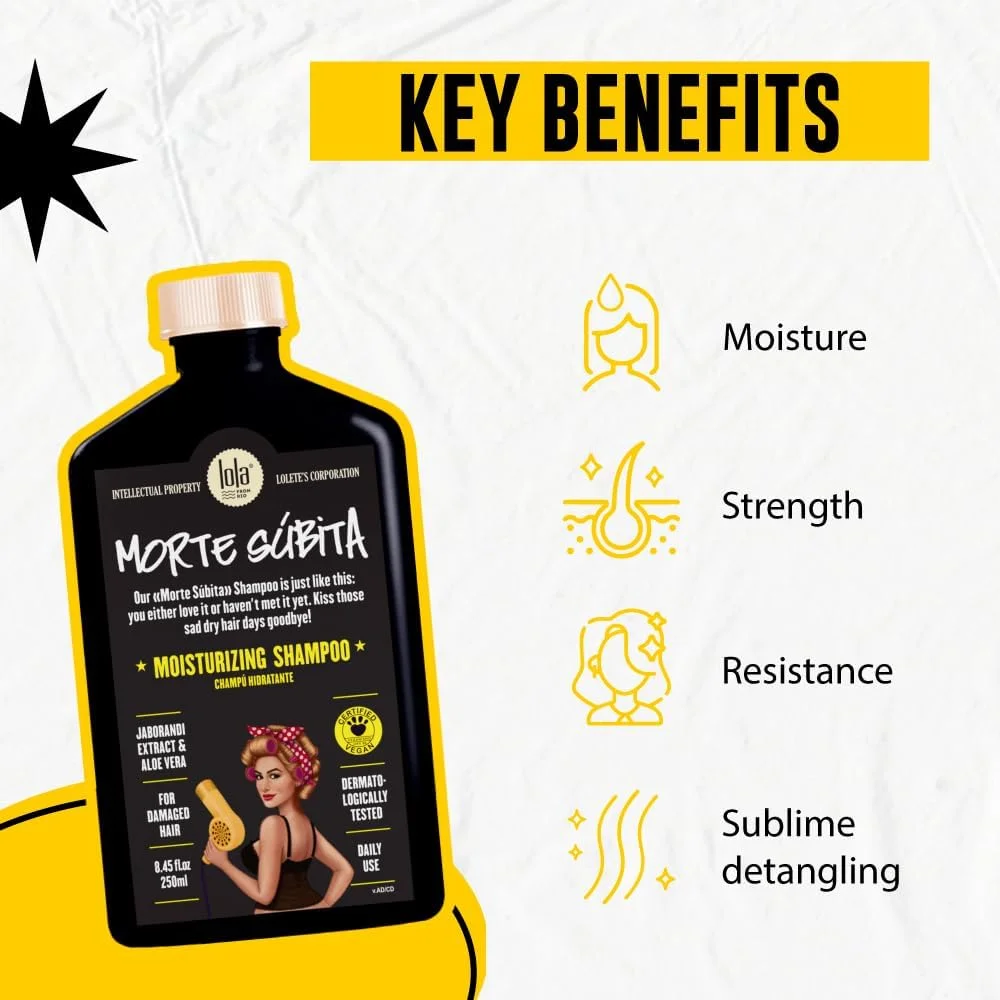 شامپو موی مایع لولا از ریو - مرگ ناگهانی 250 میلی لیتر - شامپو مراقبت از مو بدون عطر - بازیابی رطوبت از دست رفته - مواد مغذی ضروری برای موهای سالم تر