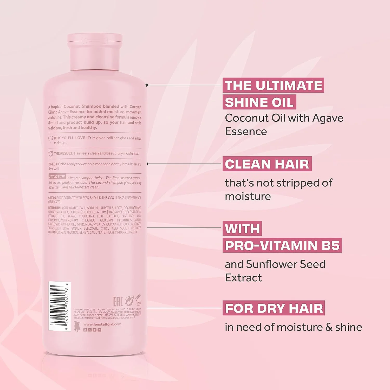 شامپو درخشان کننده مو لی استافورد کوکو لوکو | پاک کننده برای موهای درخشان، صاف و ابریشمی | شامپو مغذی | کنترل شکستگی مو