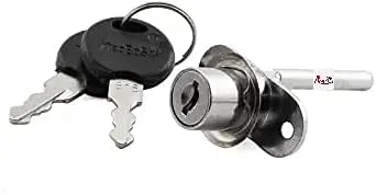 قفل پیستونی استوانه ای 16 میلی متری عباسعلی برای کشو، کابینت، میز تحریر، میز اداری، اتصال جلویی، قفل مرتبط، 1 قفل 3 کشو، سخت افزار مبلمان DIY امنیتی، مدل 1LOCK3-R-S1، بسته 2 عددی