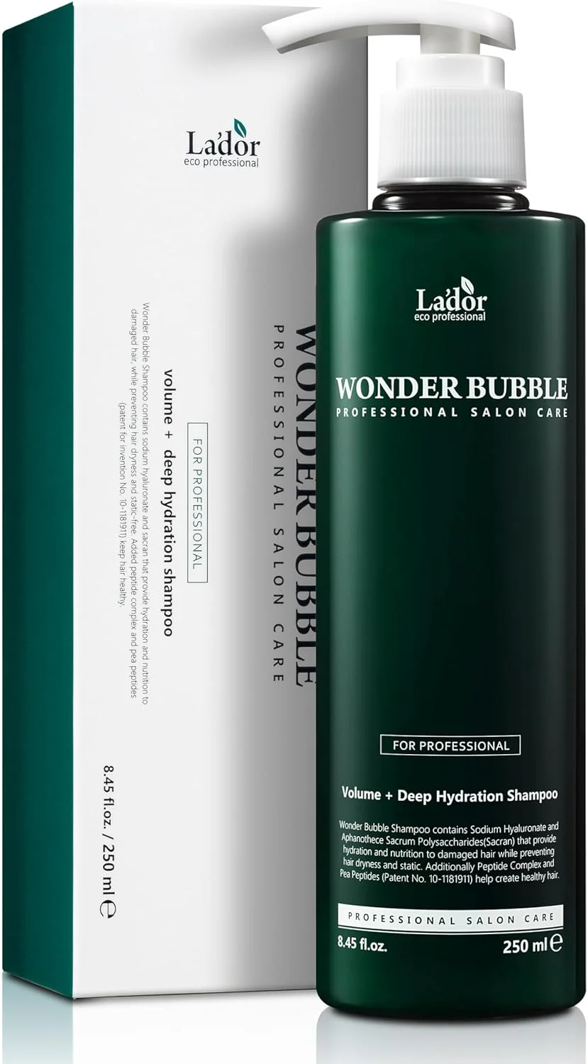 شامپو حجم دهنده و ضد وز موهای خشک لادر Wonder Bubble حاوی 8 پپتید، کراتین، سکران، اسید هیالورونیک و اوره برای موهای نازک، آسیب دیده، وز و مجعد - فاقد پارابن 250 میلی لیتر LADOR کره شامپو حجم دهنده و ضد وز موهای خشک لادر Wonder Bubble حاوی 8 پپتید، کراتین، سکران، اسید هیالورونیک و اوره برای موهای نازک، آسیب دیده، وز و مجعد - فاقد پارابن 250 میلی لیتر LADOR کره