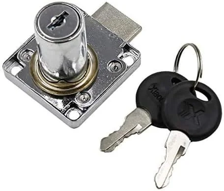 قفل کابینت عباسعلی 2 عددی به همراه 2 کلید، قفل کشو میز اداری آلیاژ روی، قفل درب ویترین، قفل کمد مبلمان