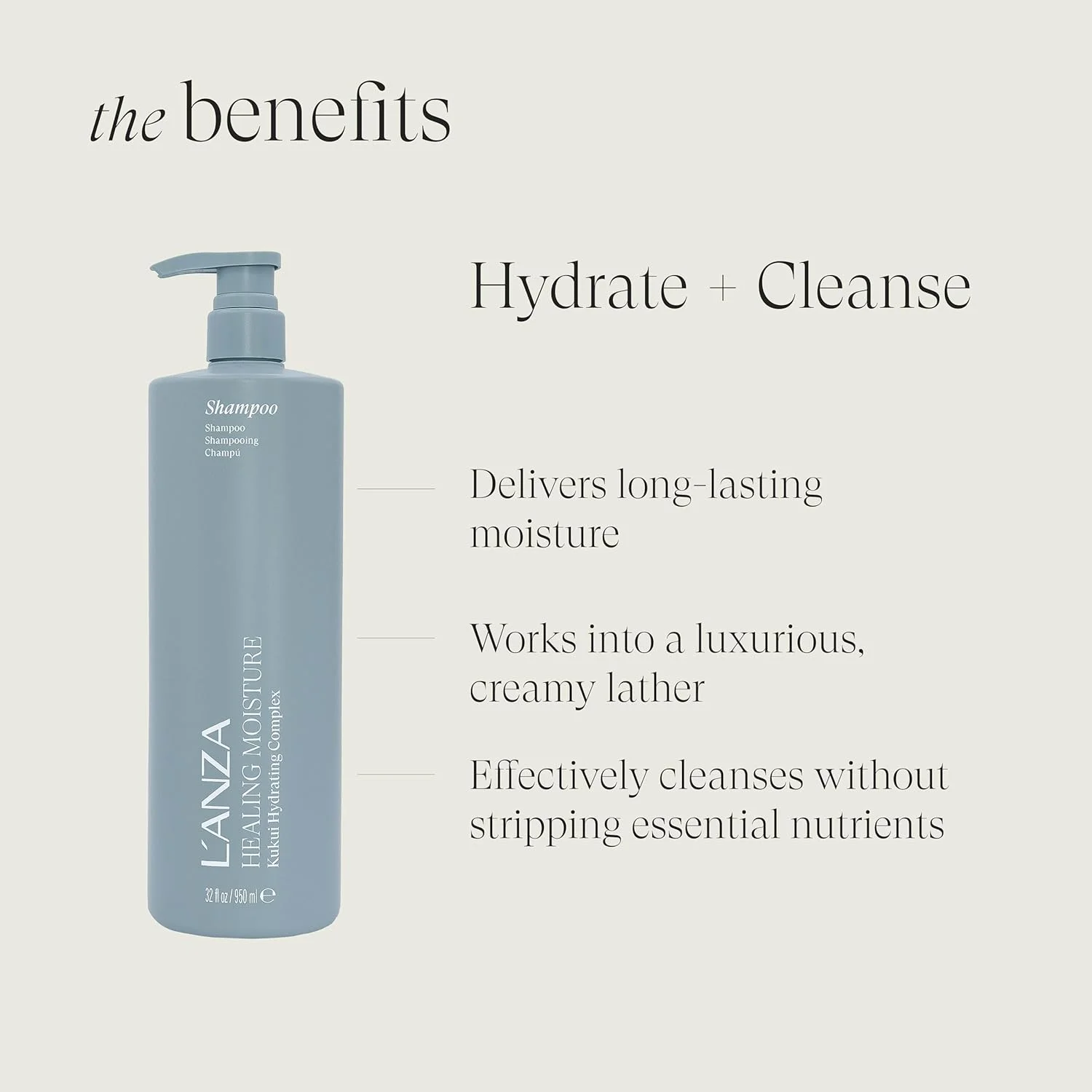 شامپو کرمی ترمیم کننده و مرطوب کننده موهای خشک لانزا حاوی روغن تامانو 1000 میل