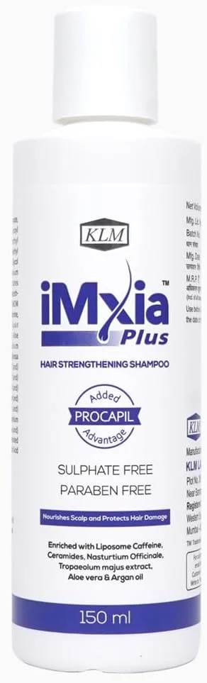 شامپو تقویت کننده مو KLM iMxia Plus، 150 میلی لیتر | غنی شده با پروکاپیل و مواد مغذی ضروری | فاقد سولفات و پارابن شامپو تقویت کننده مو KLM iMxia Plus، 150 میلی لیتر | غنی شده با پروکاپیل و مواد مغذی ضروری | فاقد سولفات و پارابن