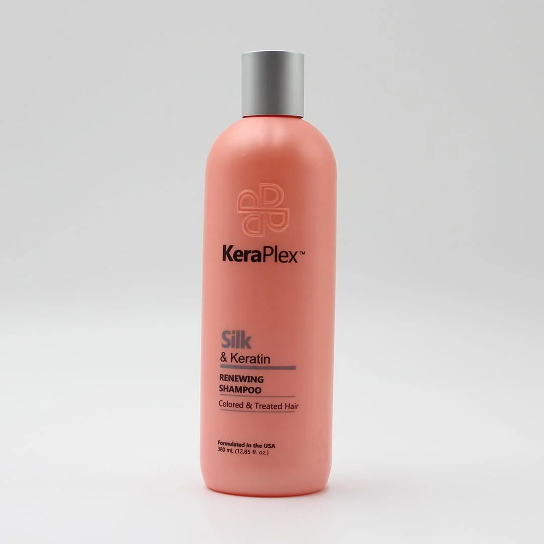 شامپو Kera Plex - راه حل عالی برای موهای رنگ شده و آسیب دیده - درمان کراتینه بدون سولفات برای موهای رنگ شده و آسیب دیده - پروتئین ابریشم، ویتامین E و اسیدهای آمینه - مراقبت از مو - 380 میلی لیتر