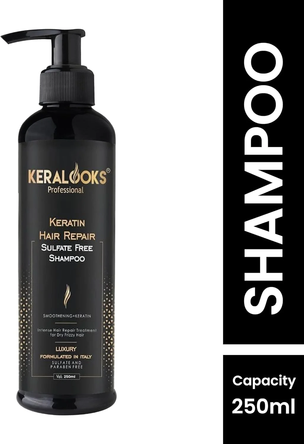 شامپو ترمیم کننده کراتین مو Keralooks professional® برای موهای خشک و وز (250 میلی لیتر)