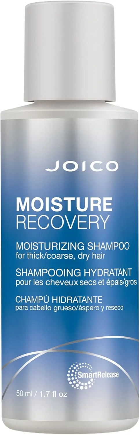 شامپو مرطوب کننده جویکو مدل Moisture Recovery | برای موهای ضخیم، زبر و خشک | احیا کننده رطوبت، نرمی، استحکام و خاصیت ارتجاعی | کاهش شکستگی | حاوی روغن جوجوبا و شی باتر | 50 میلی لیتر