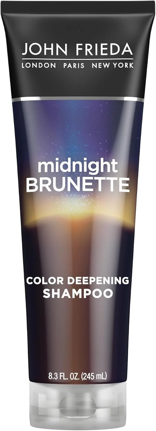 شامپو تیره کننده رنگ مو جان فریدا مدل Midnight Brunette، حجم 246 میلی لیتر، حاوی روغن گل پامچال شب، غنی شده با کاکائو