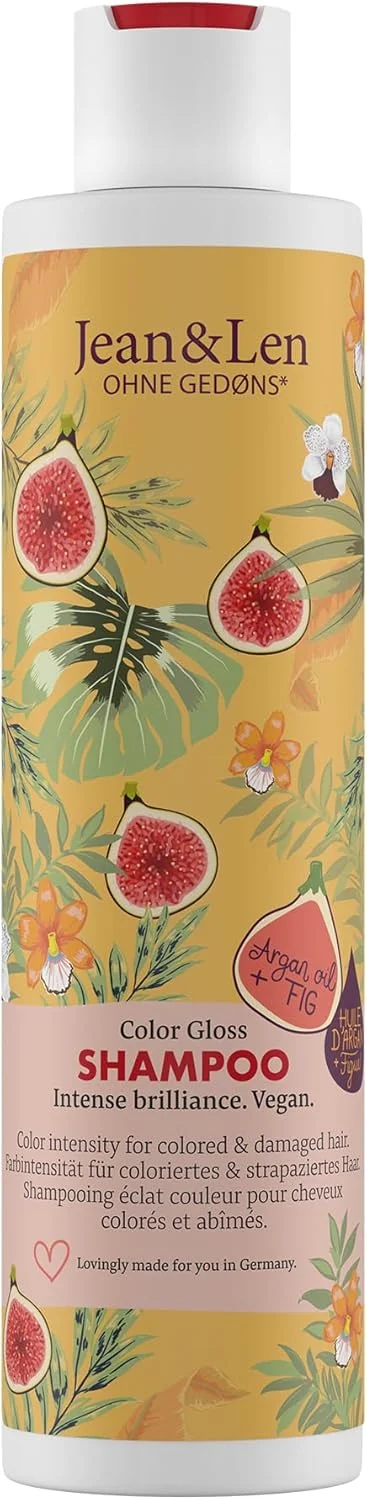 شامپو محافظ رنگ مو آرگان و انجیر Jean & Len، برای موهای رنگ شده و آسیب دیده، افزایش دهنده شدت رنگ و درخشندگی، بدون پارابن و سیلیکون، وگان، 300 میلی لیتر