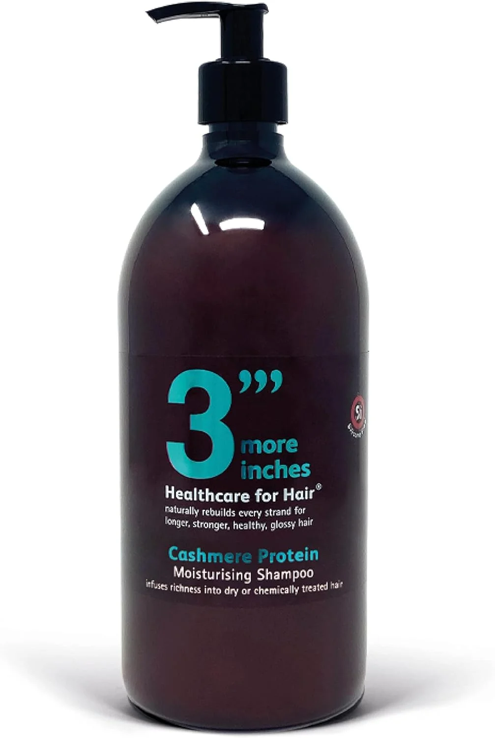شامپو مرطوب کننده پروتئین کشمیری 3'''More Inches حجم 1000 میلی لیتر - مناسب موهای خشک، وز و آسیب دیده بر اثر مواد شیمیایی - فاقد سیلیکون