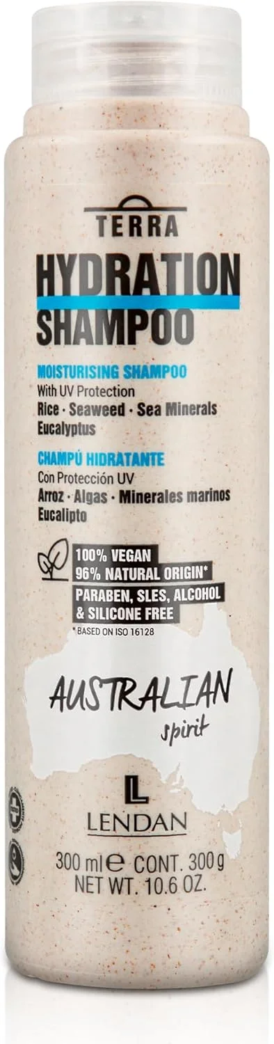شامپو آبرسان مو لندان Terra Hydration مناسب موهای خشک 300 میلی لیتر، حاوی محافظ UV، آبرسانی عمیق، ضد وز، فاقد پارابن و سیلیکون