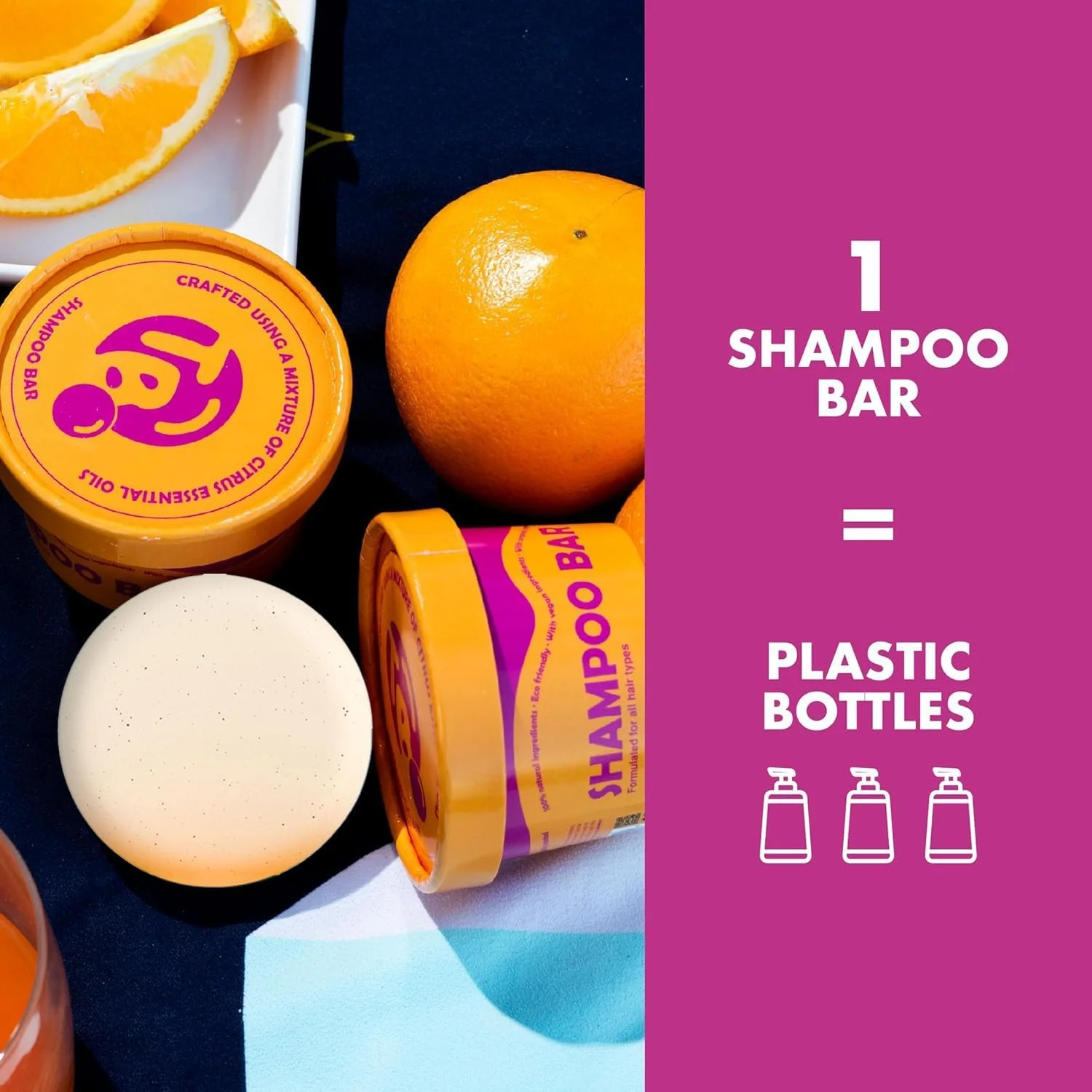 شامپو بار ارگانیک هوئگوآ برای رشد مو، روغن‌های ضروری مرکبات مغذی برای انواع مو، پاکسازی ملایم و کنترل وز، شامپو بار مغذی مو برای تقویت، 60 گرم