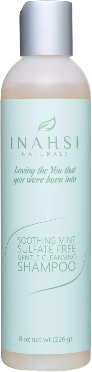 شامپو پاک کننده ملایم نعناع آرامش بخش INAHSI | شامپو مو برای مردان، زنان، نوزادان یا کودکان با موهای فر | محصولات مو برای موهای فر طبیعی 236 میلی لیتر | ساخت آمریکا