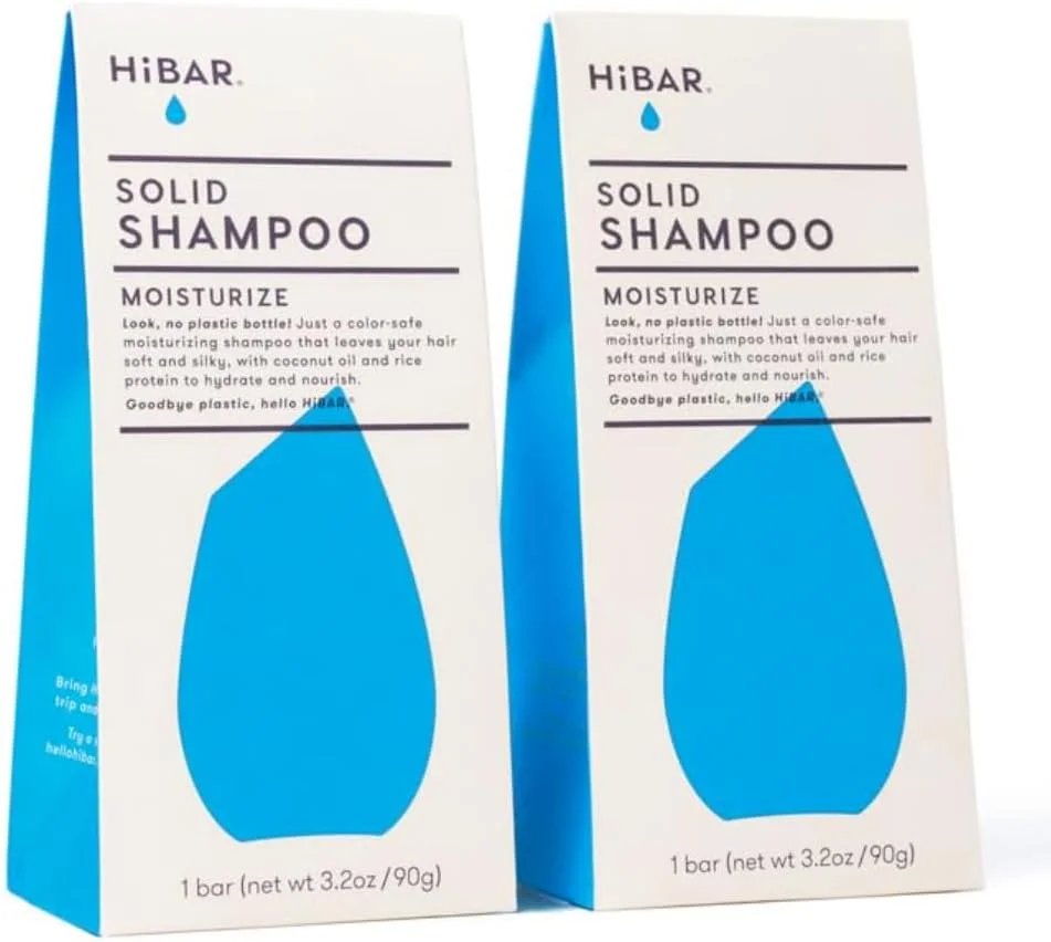 شامپو بار مرطوب کننده هایبار، بسته 2 عددی - شامپو بار جامد برای مو، فرمول تقویت کننده، مناسب برای انواع مو، ماندگاری طولانی، مناسب برای مسافرت - شامپو بار بدون پلاستیک