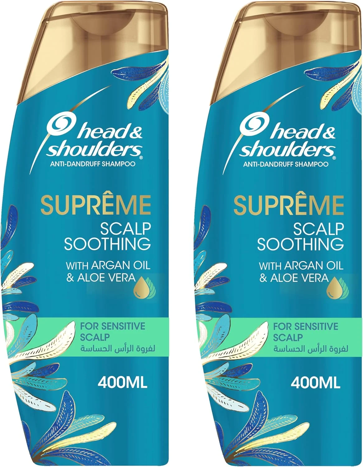 شامپو ضد شوره سر هد اند شولدرز سوپریم حاوی روغن آرگان و آلوئه ورا، بسته دوتایی 400 میلی لیتری