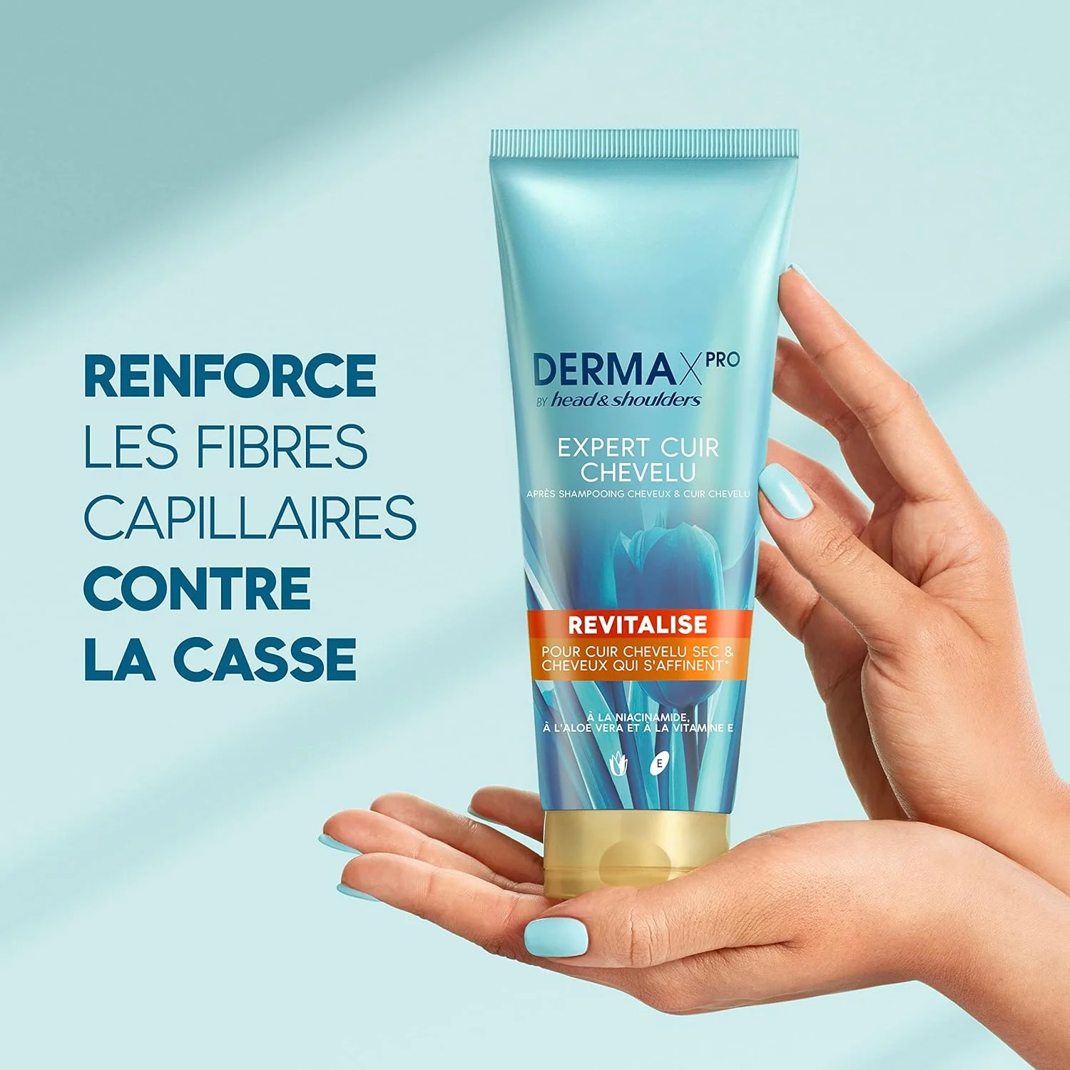 شامپو ضد شوره سر و احیا کننده مو هد اند شولدرز Dermax Pro حاوی نیاسینامید، آلوئه ورا و ویتامین E، مناسب پوست سر خشک