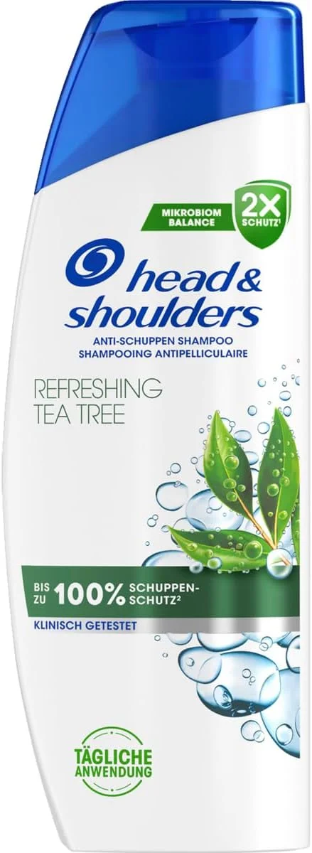 شامپو ضد شوره مو و پوست سر Head & Shoulders با عصاره درخت چای، 300 میلی لیتر، مناسب استفاده روزانه، محافظت در برابر شوره تا 100%، تست شده بالینی. مناسب برای انواع مو و پوست سر. حس تازگی و پاکیزگی